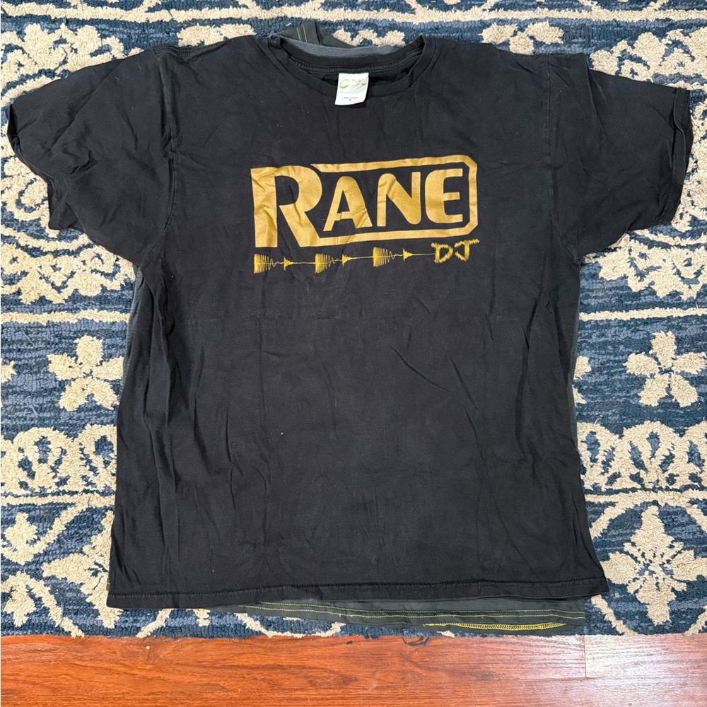 RANE DJ/Audio vintage Black Tee with Gold Graphic